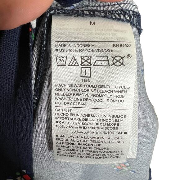 Old Navy Womens Medium Long Bell Sleeve Woven Shift Navy Georgetown Dress - Picture 6 of 9